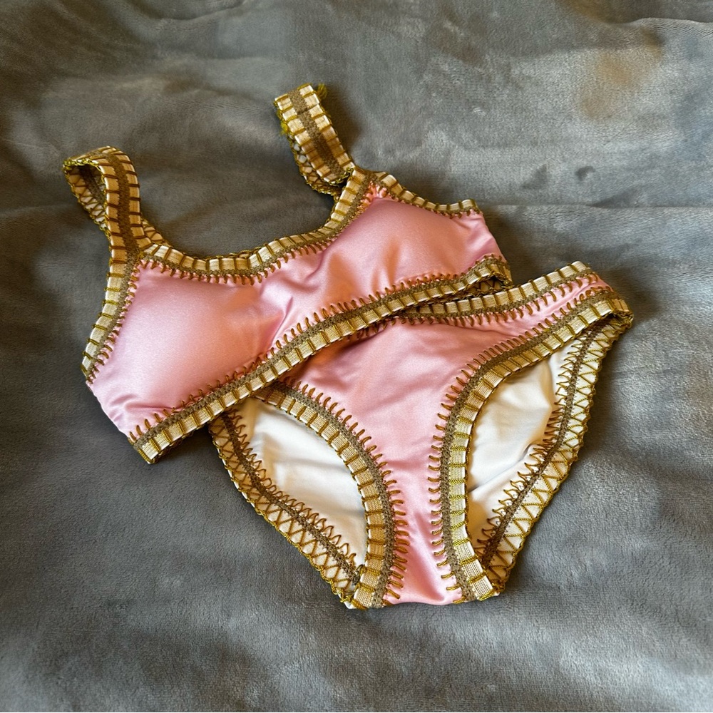 Platinum Swimwear Pink and Gold Bikini